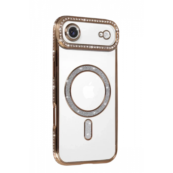 Newface Apple iPhone 17 Air Joke Simli Magneticsafe Kılıf - Gold