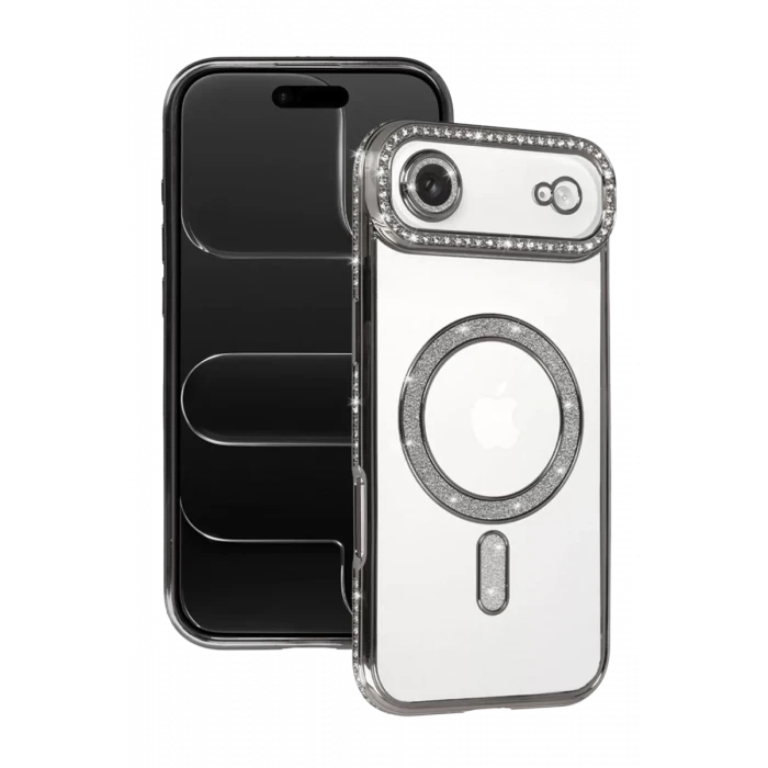 Newface Apple iPhone 17 Air Joke Simli Magneticsafe Kılıf - Gümüş