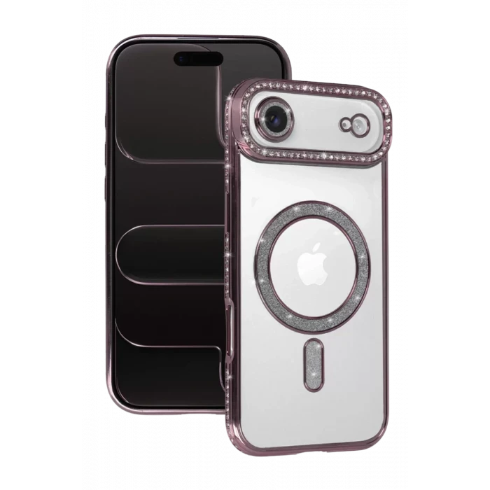 Newface Apple iPhone 17 Air Joke Simli Magneticsafe Kılıf - Pembe