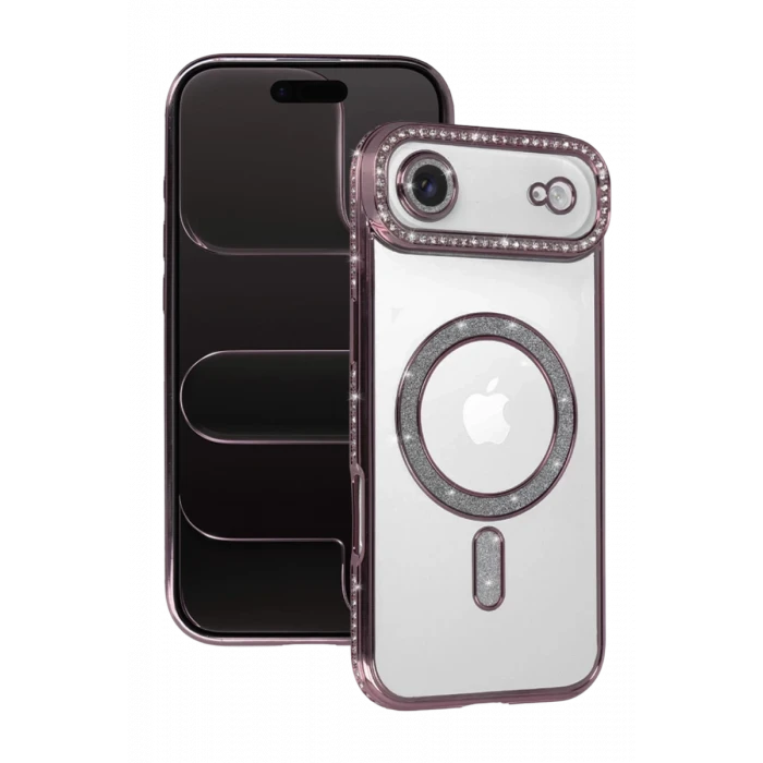 Newface Apple iPhone 17 Air Joke Simli Magneticsafe Kılıf - Pembe