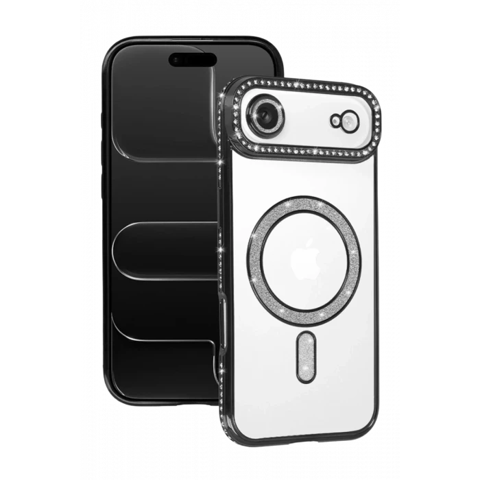 Newface Apple iPhone 17 Air Joke Simli Magneticsafe Kılıf - Siyah