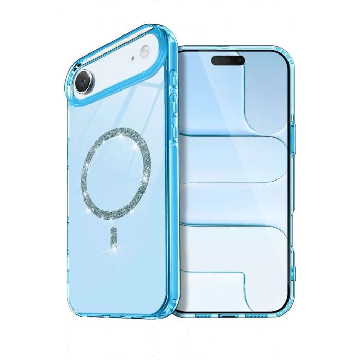 Newface Apple iPhone 17 Air Live Diamond Magsafe Kapak - Mavi