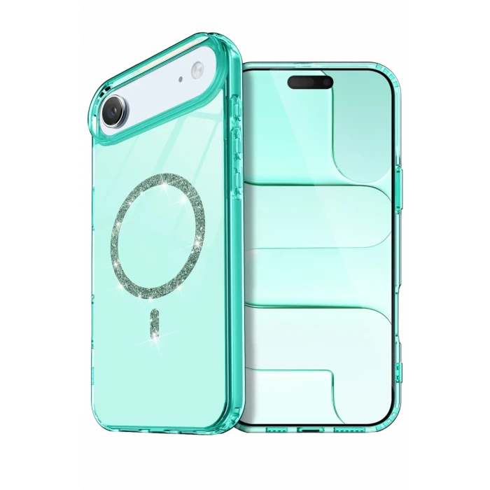 Newface Apple iPhone 17 Air Live Diamond Magsafe Kapak - Yeşil