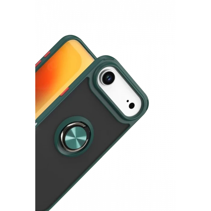 Newface Apple iPhone 17 Air Montreal Yüzüklü Silikon Kapak - Yeşil