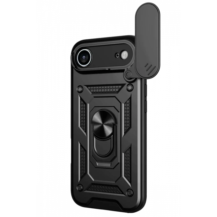 Newface Apple iPhone 17 Air Pars Lens Yüzüklü Silikon - Siyah
