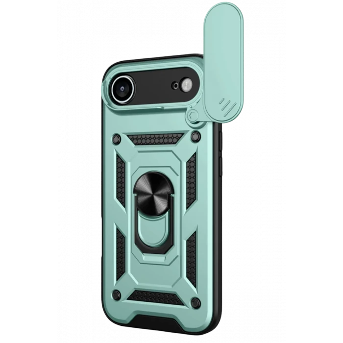 Newface Apple iPhone 17 Air Pars Lens Yüzüklü Silikon - Yeşil