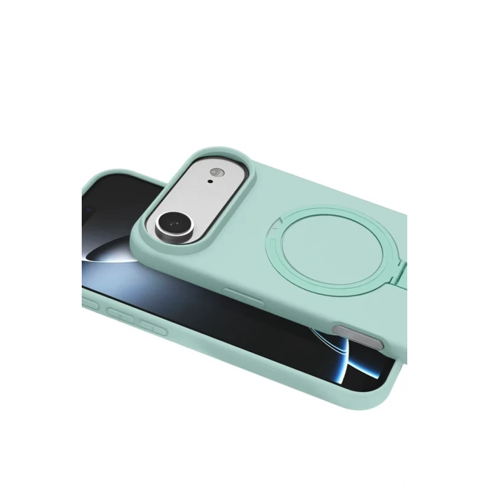 Newface Apple iPhone 17 Air Regal Magsafe Standlı Kapak - Su Yeşili