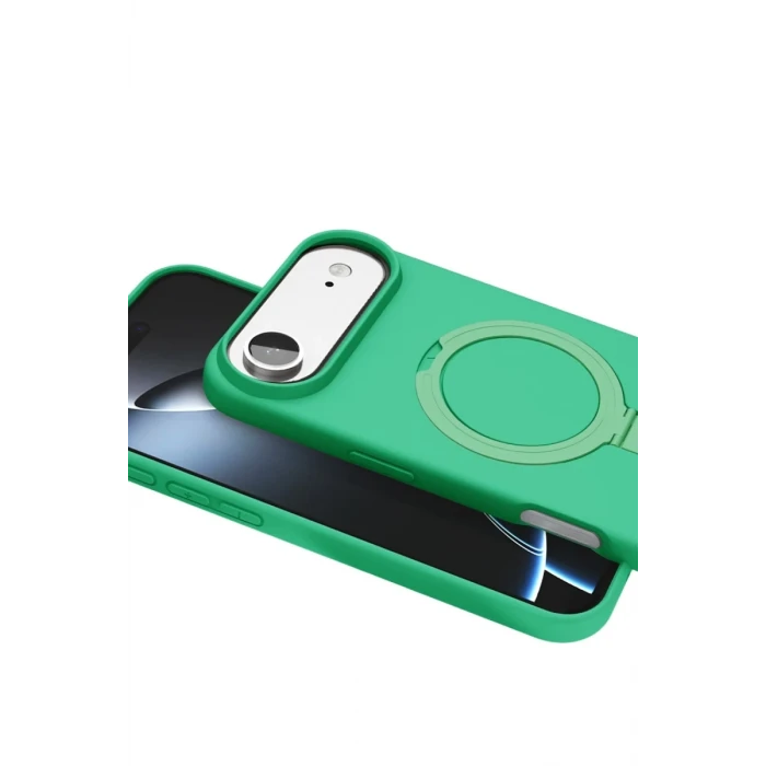 Newface Apple iPhone 17 Air Regal Magsafe Standlı Kapak - Yeşil
