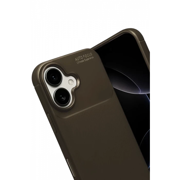 Newface Apple iPhone 17 Auto Focus Karbon Kapak - Kahverengi