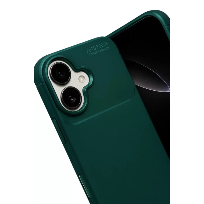 Newface Apple iPhone 17 Auto Focus Karbon Kapak - Koyu Yeşil