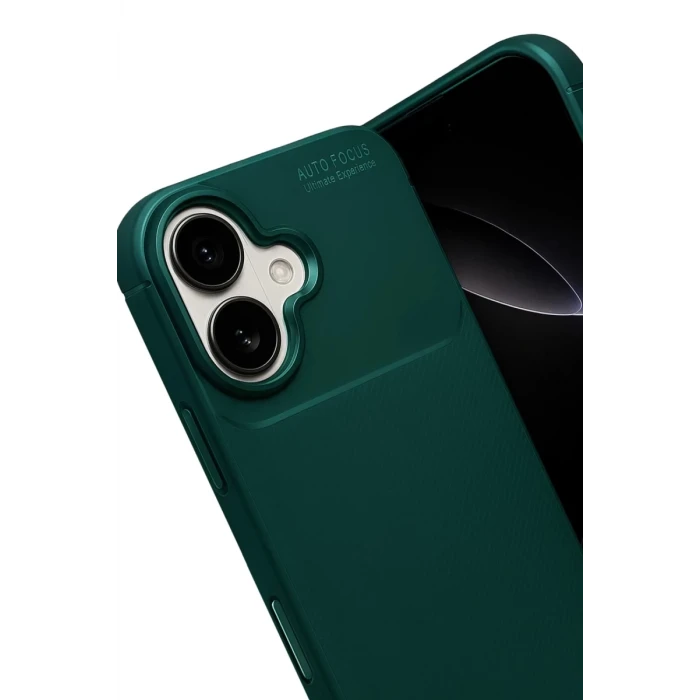 Newface Apple iPhone 17 Auto Focus Karbon Kapak - Koyu Yeşil