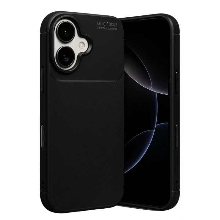 Newface Apple iPhone 17 Auto Focus Karbon Kapak - Siyah