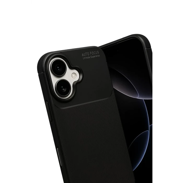 Newface Apple iPhone 17 Auto Focus Karbon Kapak - Siyah