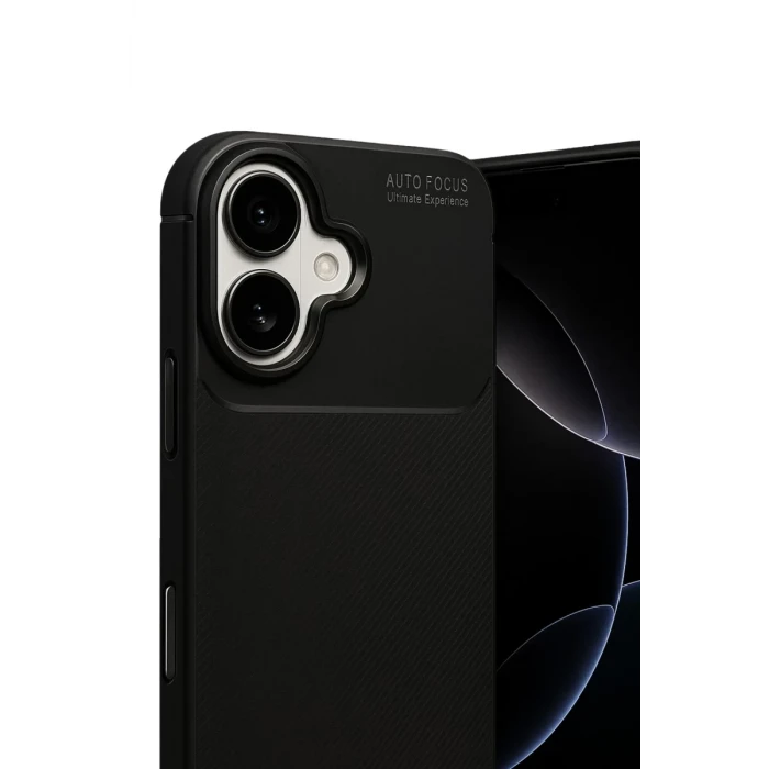 Newface Apple iPhone 17 Auto Focus Karbon Kapak - Siyah