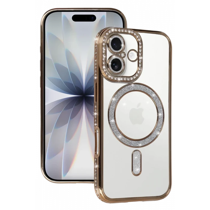 Newface Apple iPhone 17 Joke Simli Magneticsafe Kılıf - Gold