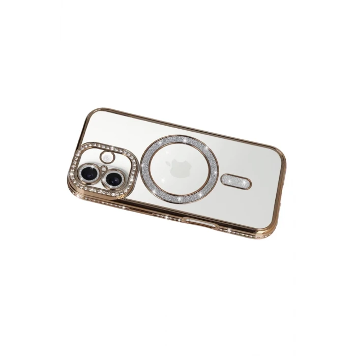 Newface Apple iPhone 17 Joke Simli Magneticsafe Kılıf - Gold
