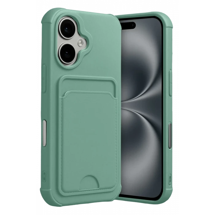 Newface Apple iPhone 17 Kelvin Kartvizitli Silikon - Açık Yeşil