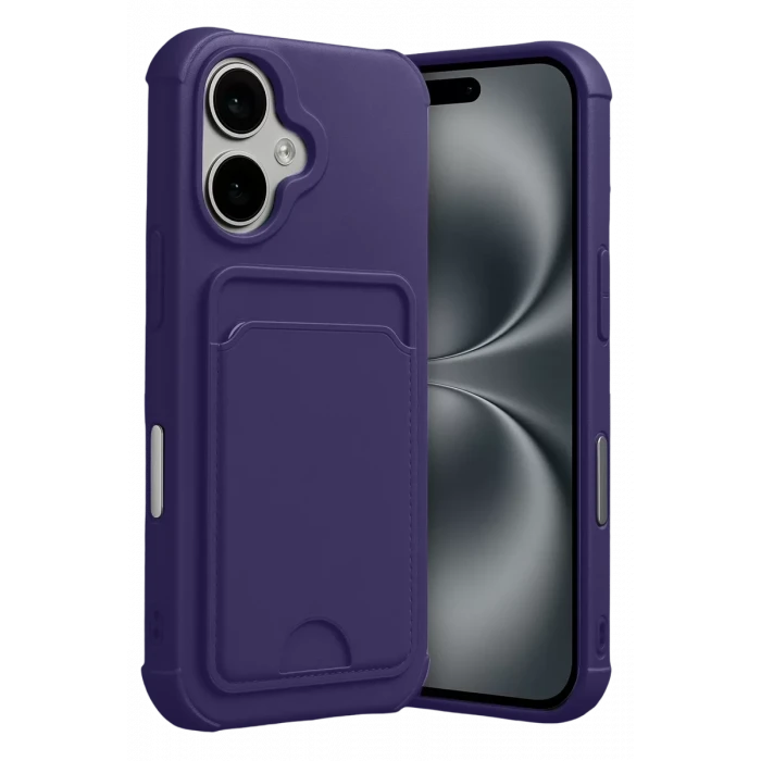 Newface Apple iPhone 17 Kelvin Kartvizitli Silikon - Derin Mor