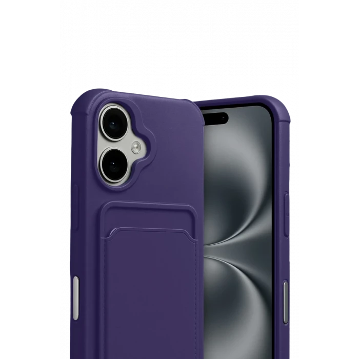 Newface Apple iPhone 17 Kelvin Kartvizitli Silikon - Derin Mor
