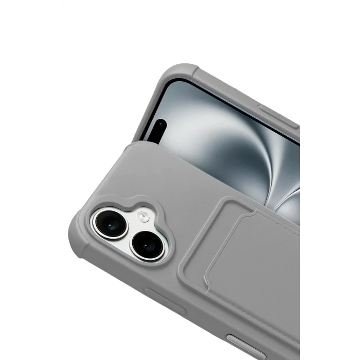 Newface Apple iPhone 17 Kelvin Kartvizitli Silikon - Gri