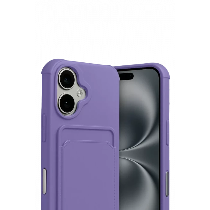 Newface Apple iPhone 17 Kelvin Kartvizitli Silikon - Lila