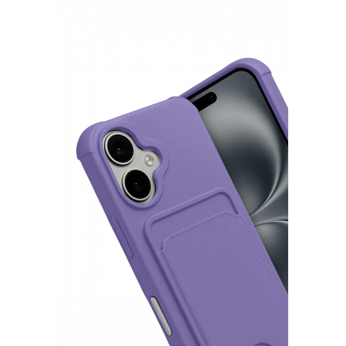 Newface Apple iPhone 17 Kelvin Kartvizitli Silikon - Lila