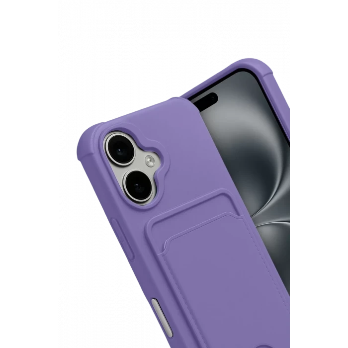 Newface Apple iPhone 17 Kelvin Kartvizitli Silikon - Lila