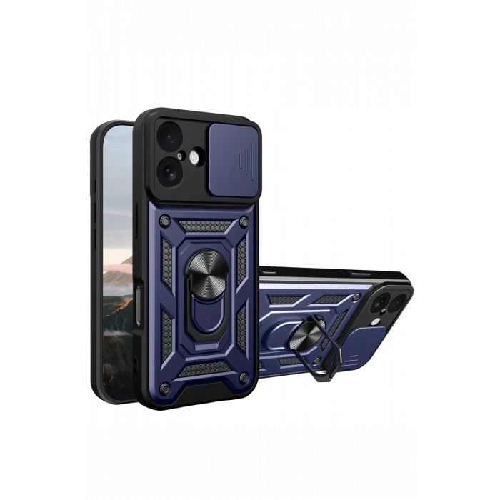 Newface Apple iPhone 17 Pars Lens Yüzüklü Silikon - Lacivert