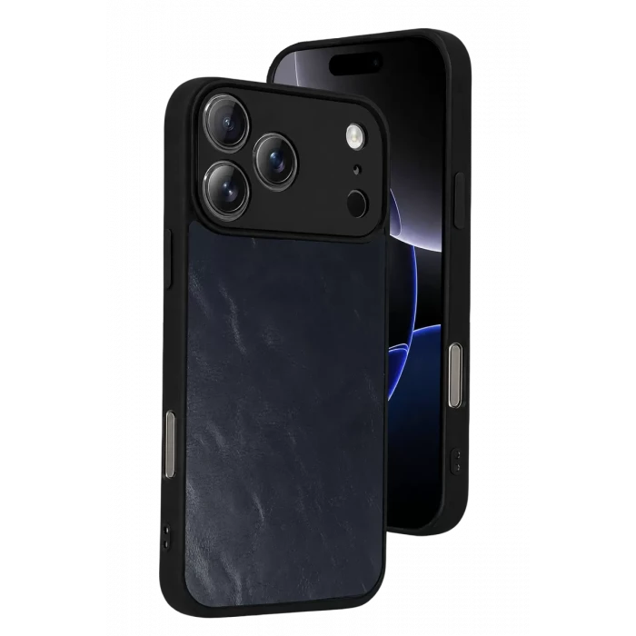Newface Apple iPhone 17 Pro Aras Deri Kapak - Lacivert