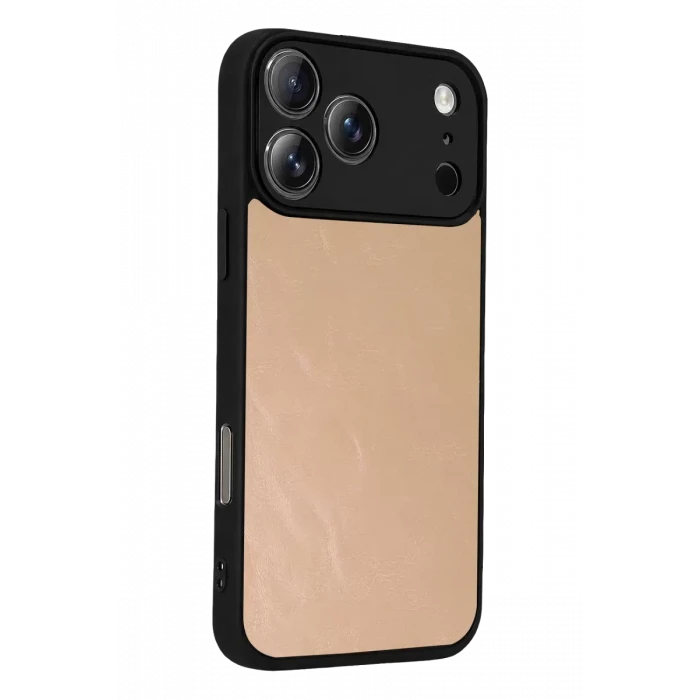 Newface Apple iPhone 17 Pro Aras Deri Kapak - Pudra