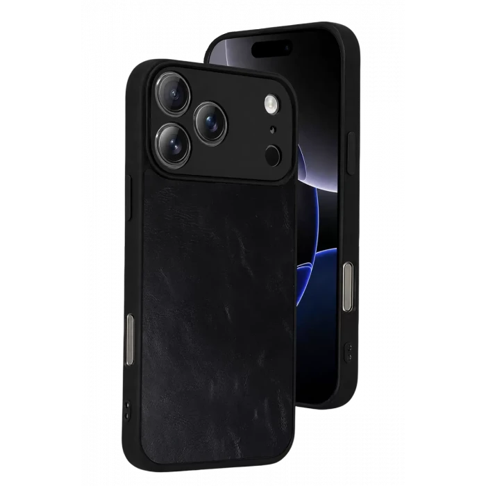 Newface Apple iPhone 17 Pro Aras Deri Kapak - Siyah