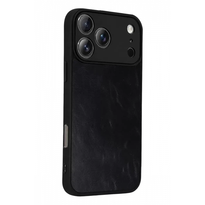 Newface Apple iPhone 17 Pro Aras Deri Kapak - Siyah