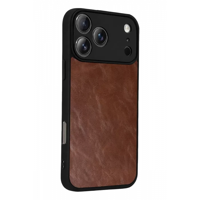 Newface Apple iPhone 17 Pro Aras Deri Kapak - Taba
