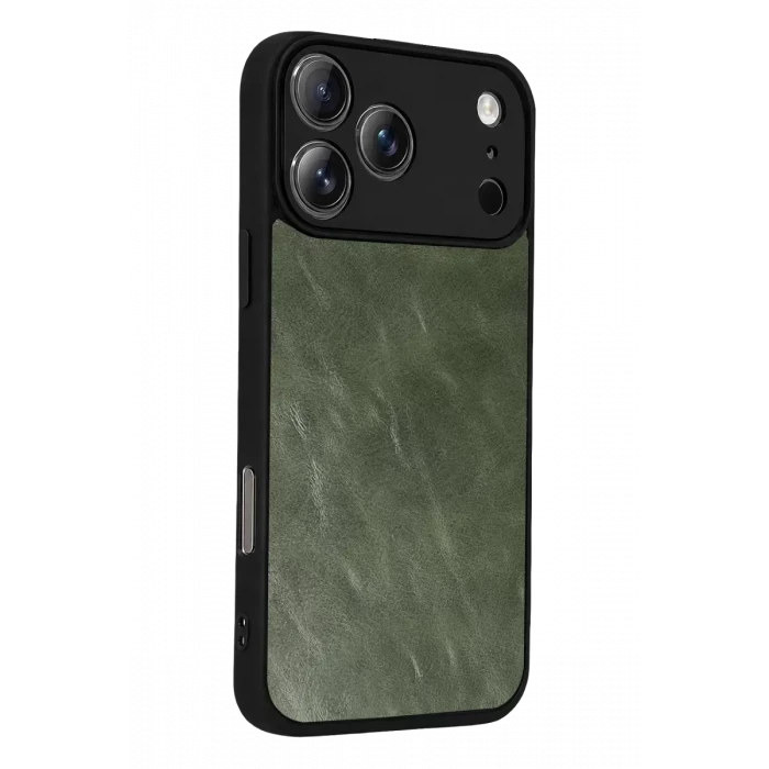 Newface Apple iPhone 17 Pro Aras Deri Kapak - Yeşil