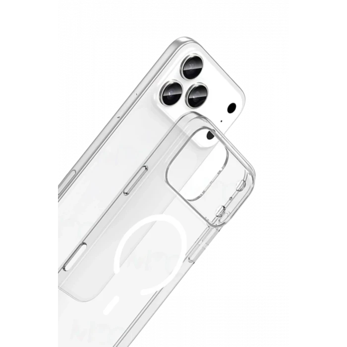 Newface Apple iPhone 17 Pro Combo Sert Şeffaf Magsafe Kapak - Şeffaf
