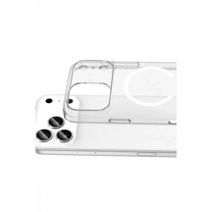 Newface Apple iPhone 17 Pro Combo Sert Şeffaf Magsafe Kapak - Şeffaf