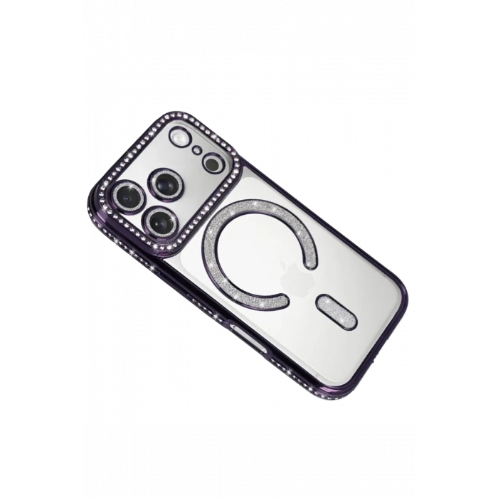 Newface Apple iPhone 17 Pro Joke Simli Magneticsafe Kılıf - Derin Mor