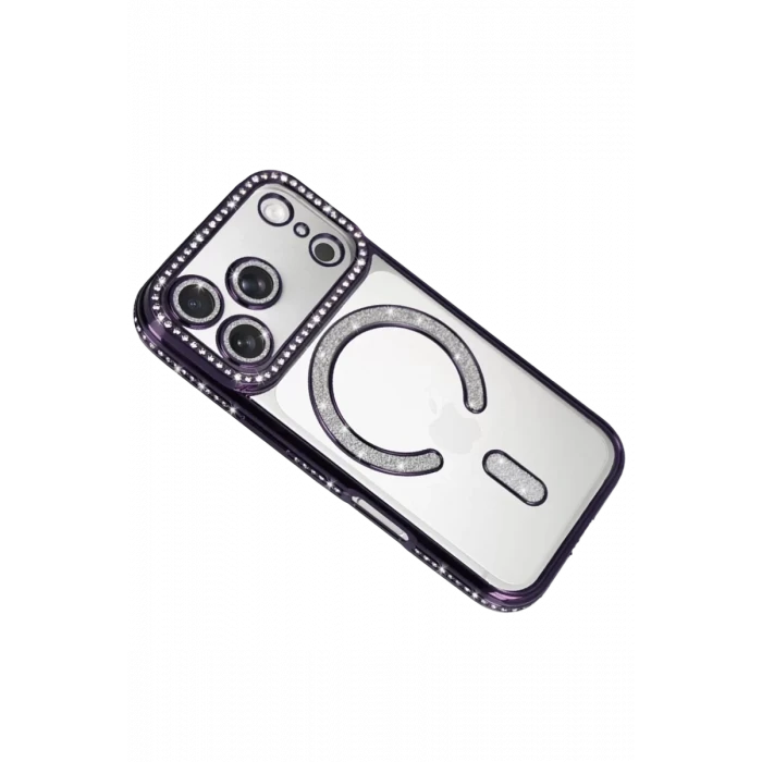 Newface Apple iPhone 17 Pro Joke Simli Magneticsafe Kılıf - Derin Mor