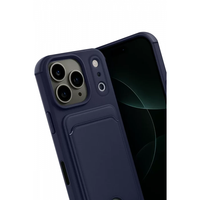 Newface Apple iPhone 17 Pro Kelvin Kartvizitli Silikon - Lacivert