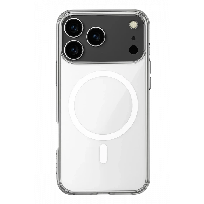 Newface Apple iPhone 17 Pro Kılıf Magneticsafe Şeffaf Silikon - Şeffaf
