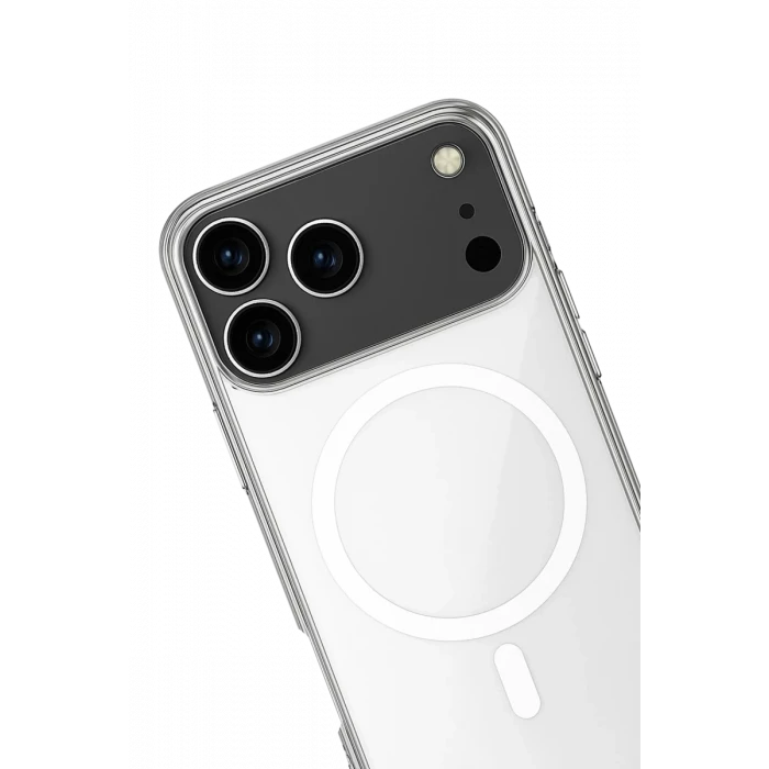 Newface Apple iPhone 17 Pro Kılıf Magneticsafe Şeffaf Silikon - Şeffaf
