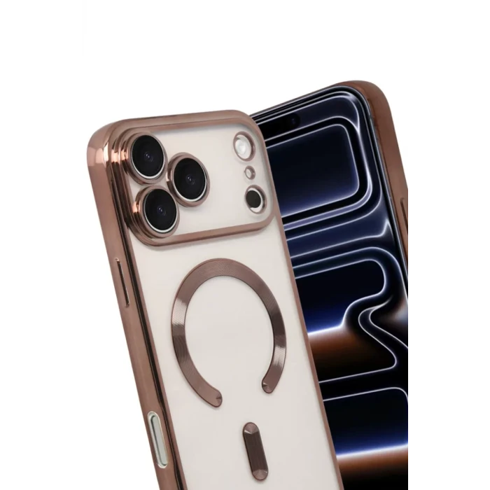 Newface Apple iPhone 17 Pro Kross Magneticsafe Kapak - Çöl Titanyum