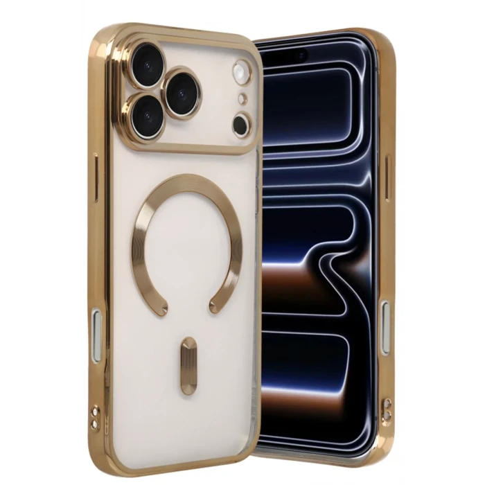 Newface Apple iPhone 17 Pro Kross Magneticsafe Kapak - Gold