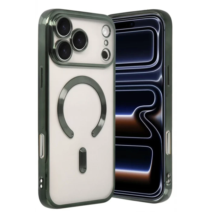 Newface Apple iPhone 17 Pro Kross Magneticsafe Kapak - Koyu Yeşil