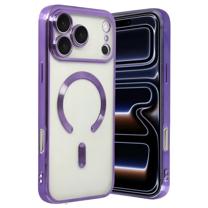 Newface Apple iPhone 17 Pro Kross Magneticsafe Kapak - Mor