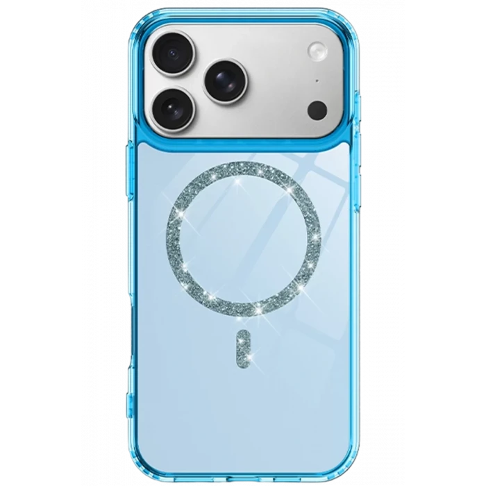 Newface Apple iPhone 17 Pro Live Diamond Magsafe Kapak - Mavi