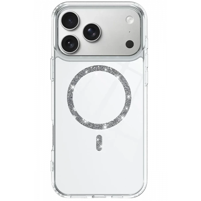 Newface Apple iPhone 17 Pro Live Diamond Magsafe Kapak - Şeffaf