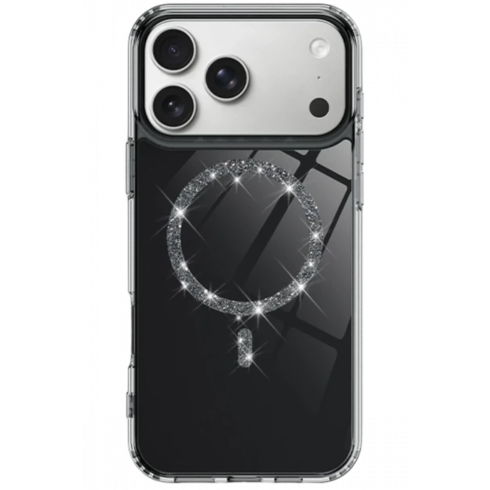 Newface Apple iPhone 17 Pro Live Diamond Magsafe Kapak - Siyah