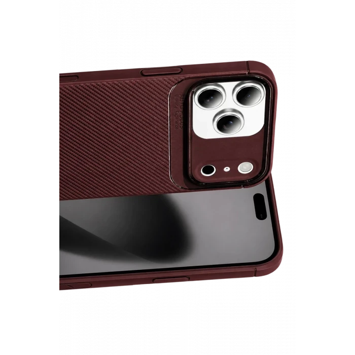 Newface Apple iPhone 17 Pro Max Auto Focus Karbon Kapak - Bordo