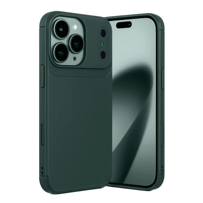 Newface Apple iPhone 17 Pro Max Auto Focus Karbon Kapak - Koyu Yeşil